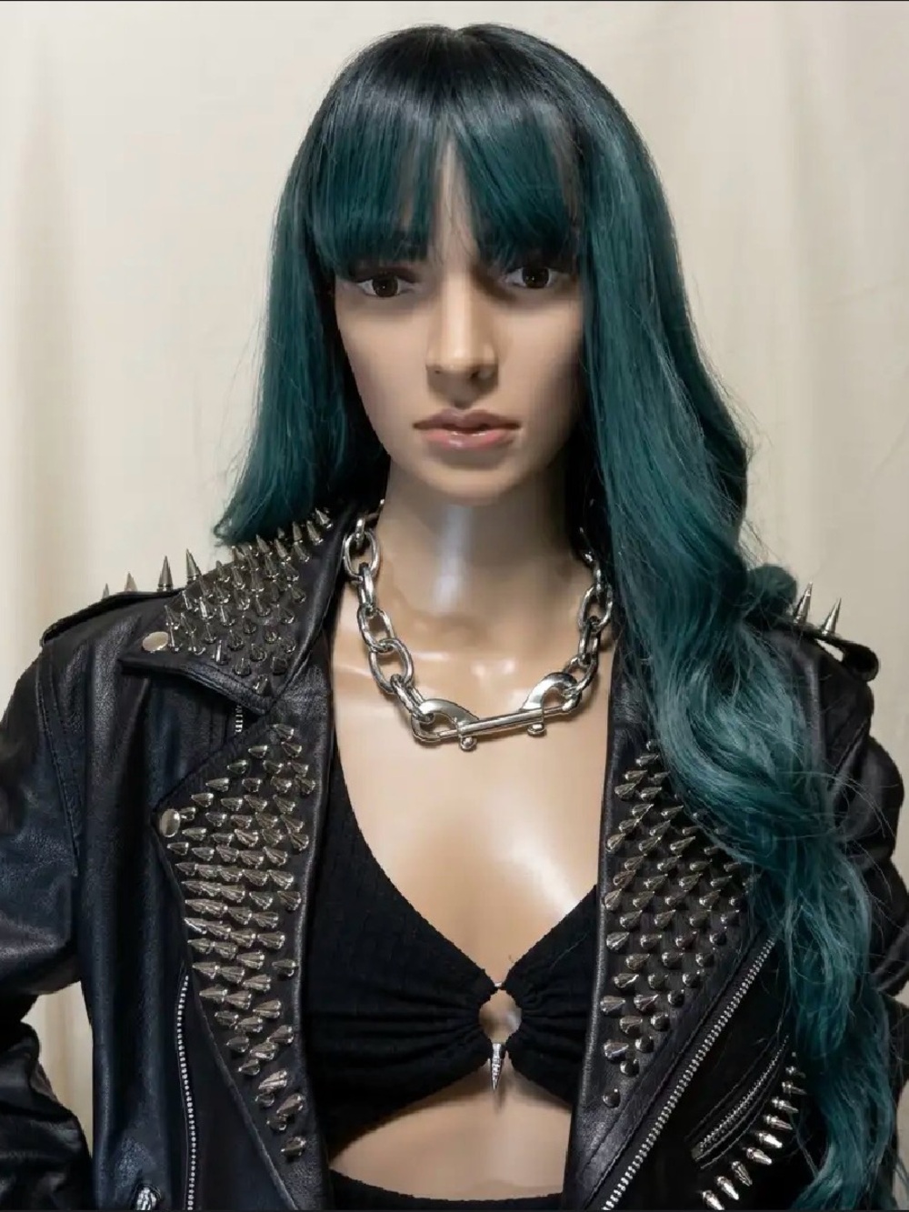 Women’s L/XL Studded Black Leather Biker Jacket - NWOT
